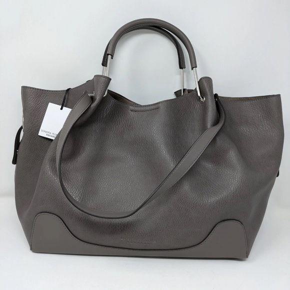 Sandra Darren Handbags - Sandra Darren Charcoal Leather Tote